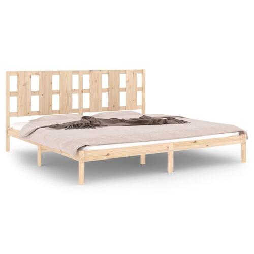 Sengeramme uden madras 200x200 cm massivt fyrretræ