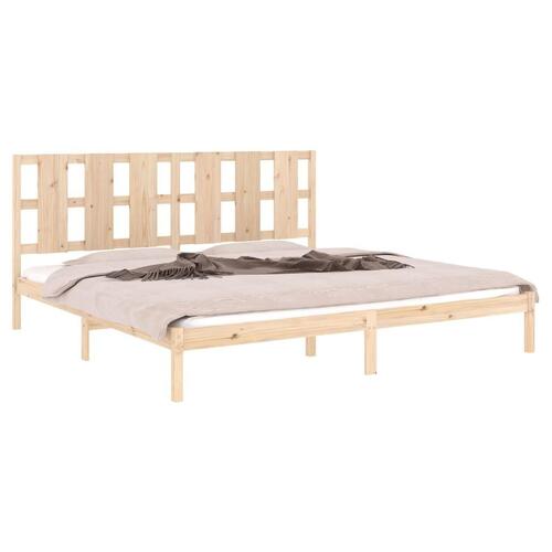 Sengeramme uden madras 200x200 cm massivt fyrretræ
