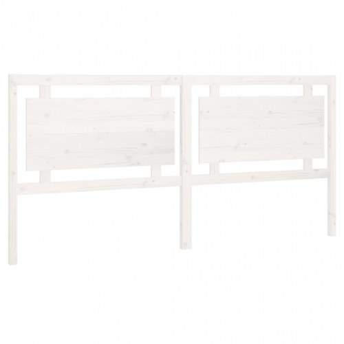 Sengegærde i massivt fyrretræ - hvid, 205,5 x 4 x 100 cm