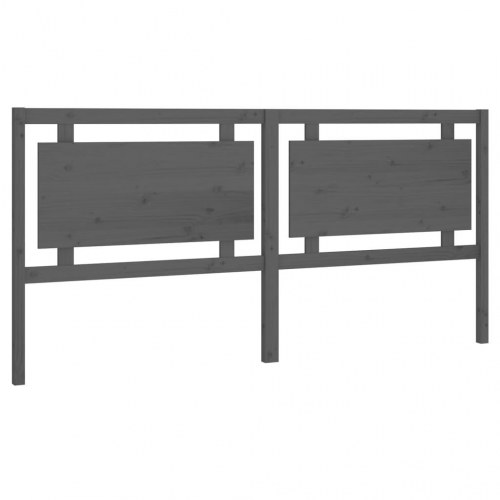 Sengegærde i massivt fyrretræ 205,5 x 4 x 100 cm - grå