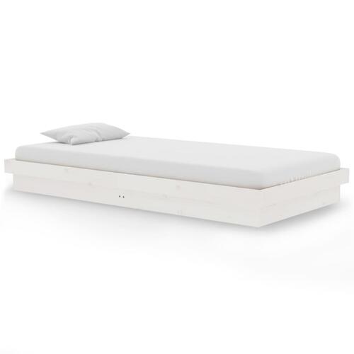 Sengeramme 100x200 cm massivt træ hvid