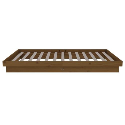 Sengeramme 100x200 cm massivt træ gyldenbrun