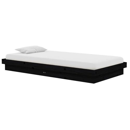 Sengeramme 100x200 cm massivt træ sort