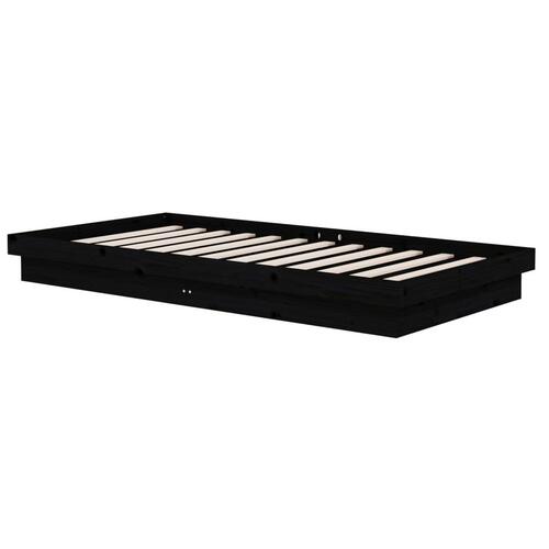 Sengeramme 100x200 cm massivt træ sort