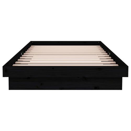 Sengeramme 100x200 cm massivt træ sort