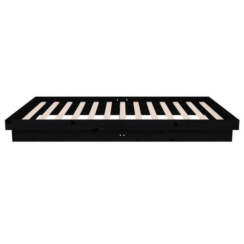 Sengeramme 100x200 cm massivt træ sort