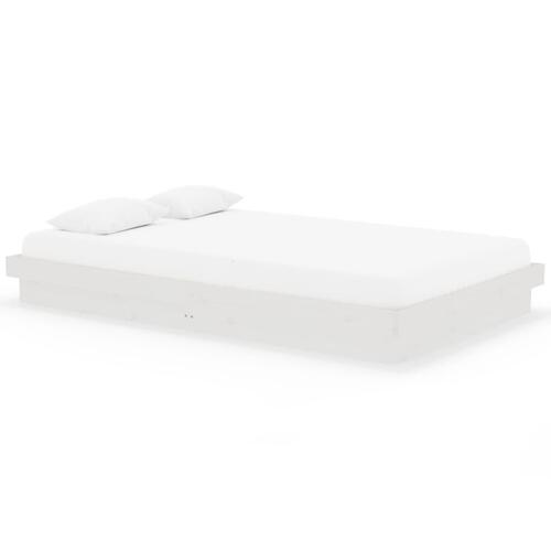 Sengeramme 120x200 cm massivt træ hvid