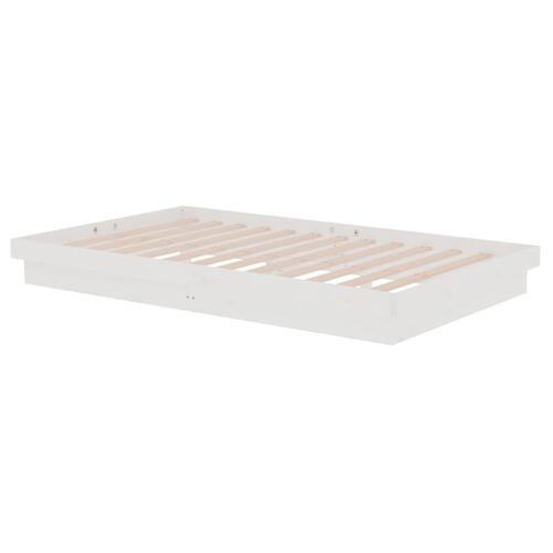 Sengeramme 120x200 cm massivt træ hvid