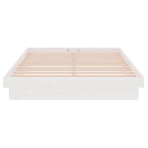 Sengeramme 120x200 cm massivt træ hvid