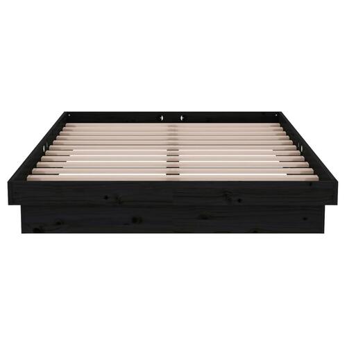 Sengeramme 120x200 cm massivt træ sort