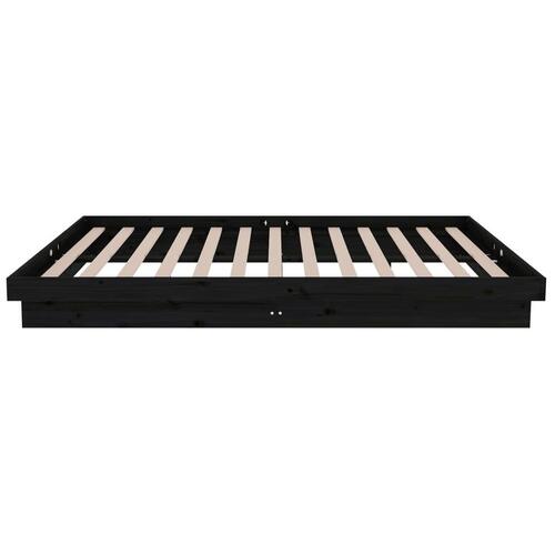 Sengeramme 120x200 cm massivt træ sort