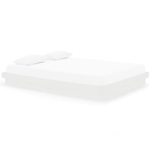 Sengeramme 150x200 cm King Size massivt fyrretræ hvid