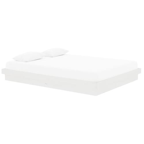 Sengeramme 150x200 cm King Size massivt fyrretræ hvid