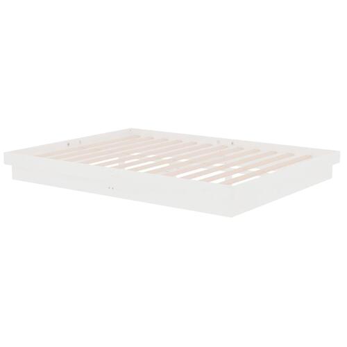 Sengeramme 150x200 cm King Size massivt fyrretræ hvid