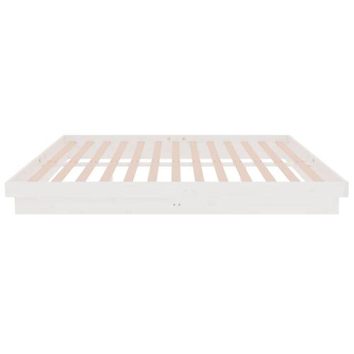 Sengeramme 150x200 cm King Size massivt fyrretræ hvid