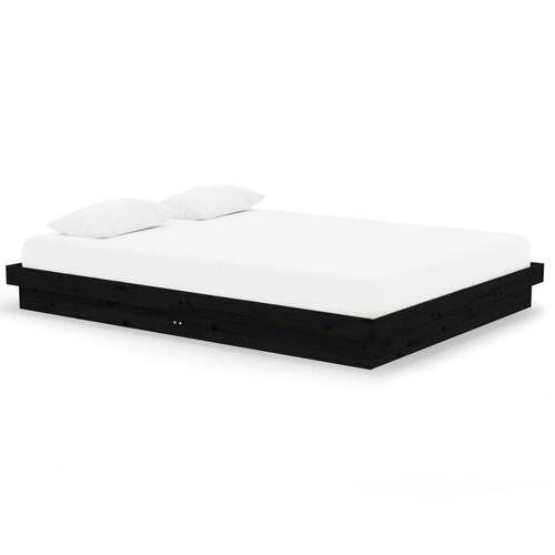 Sengeramme 150x200 cm King Size massivt træ sort