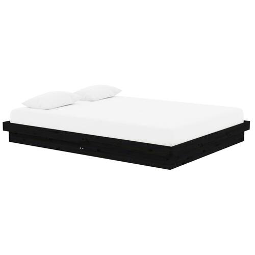 Sengeramme 150x200 cm King Size massivt træ sort