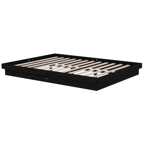 Sengeramme 150x200 cm King Size massivt træ sort