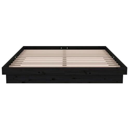 Sengeramme 150x200 cm King Size massivt træ sort