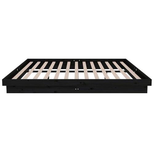 Sengeramme 150x200 cm King Size massivt træ sort