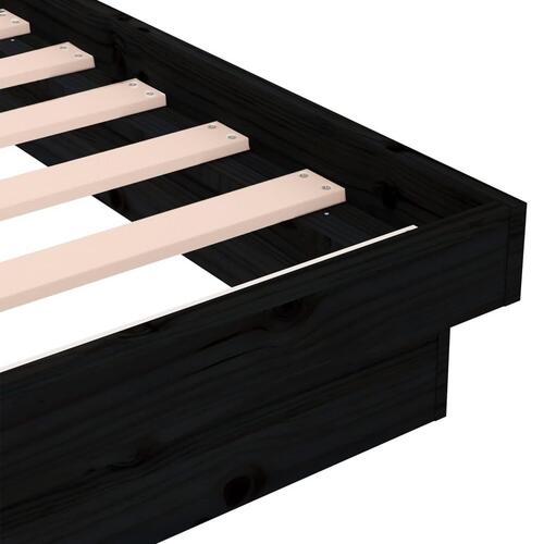 Sengeramme 150x200 cm King Size massivt træ sort