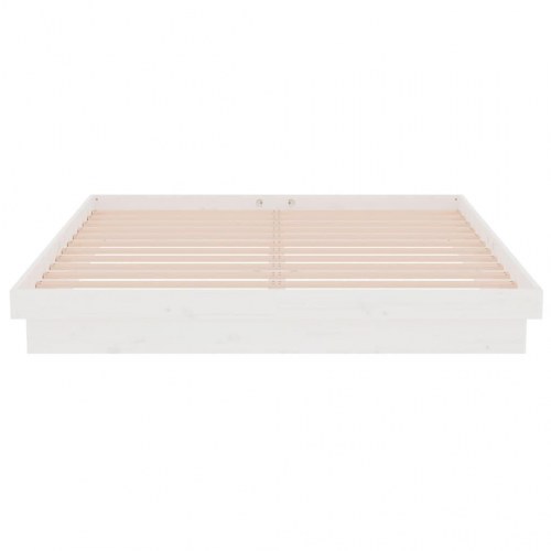 Sengeramme 160 x 200 cm i massivt fyrretræ - hvid