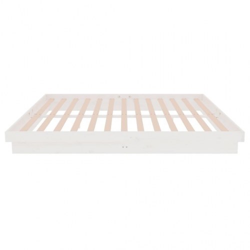 Sengeramme 160 x 200 cm i massivt fyrretræ - hvid