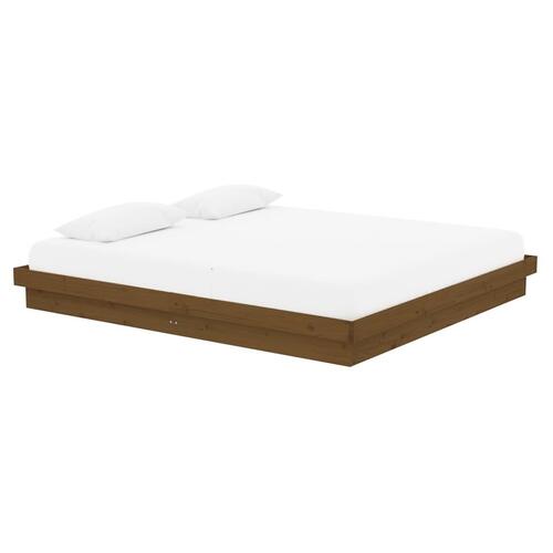 Sengeramme 180x200 cm Super King massivt træ gyldenbrun