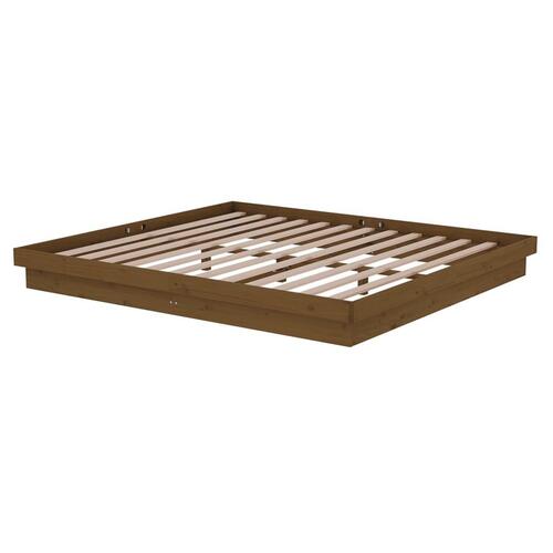Sengeramme 180x200 cm Super King massivt træ gyldenbrun