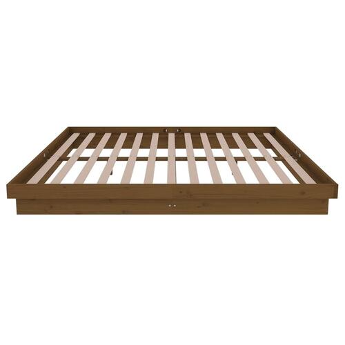 Sengeramme 180x200 cm Super King massivt træ gyldenbrun