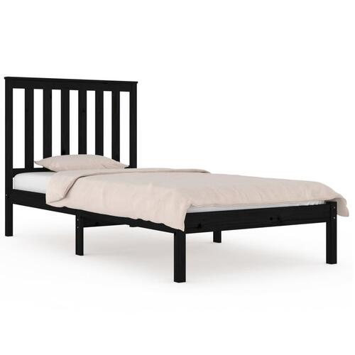 Sengeramme 75x190 cm Small Single massivt fyrretræ sort