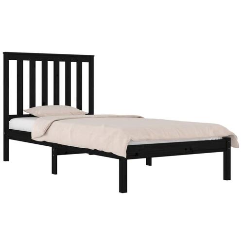 Sengeramme 75x190 cm Small Single massivt fyrretræ sort