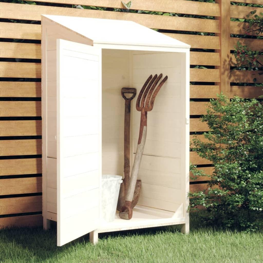 Haveskur 55x52x112 cm massivt fyrretræ hvid