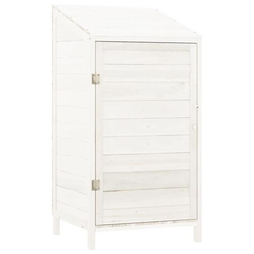 Haveskur 55x52x112 cm massivt fyrretræ hvid