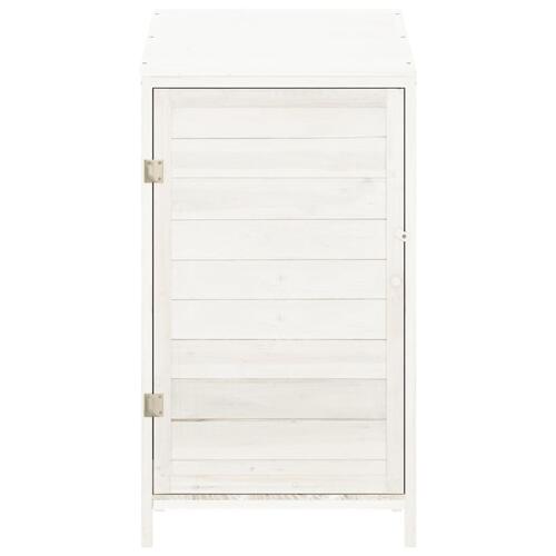 Haveskur 55x52x112 cm massivt fyrretræ hvid