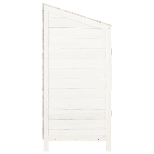 Haveskur 55x52x112 cm massivt fyrretræ hvid