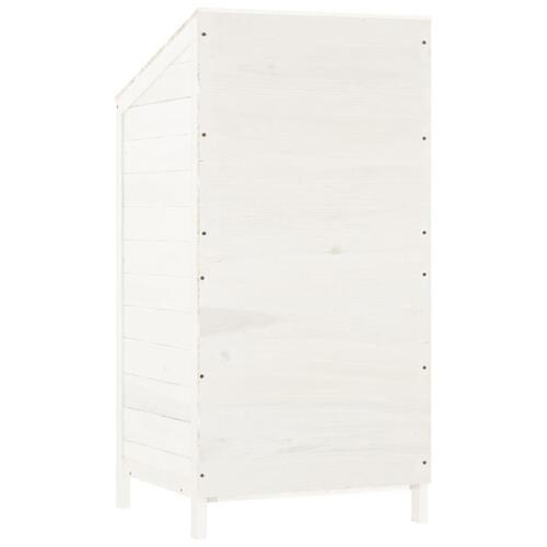 Haveskur 55x52x112 cm massivt fyrretræ hvid