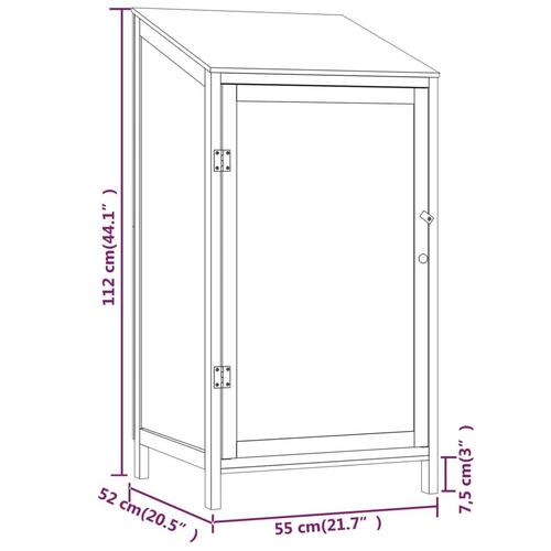 Haveskur 55x52x112 cm massivt fyrretræ antracitgrå