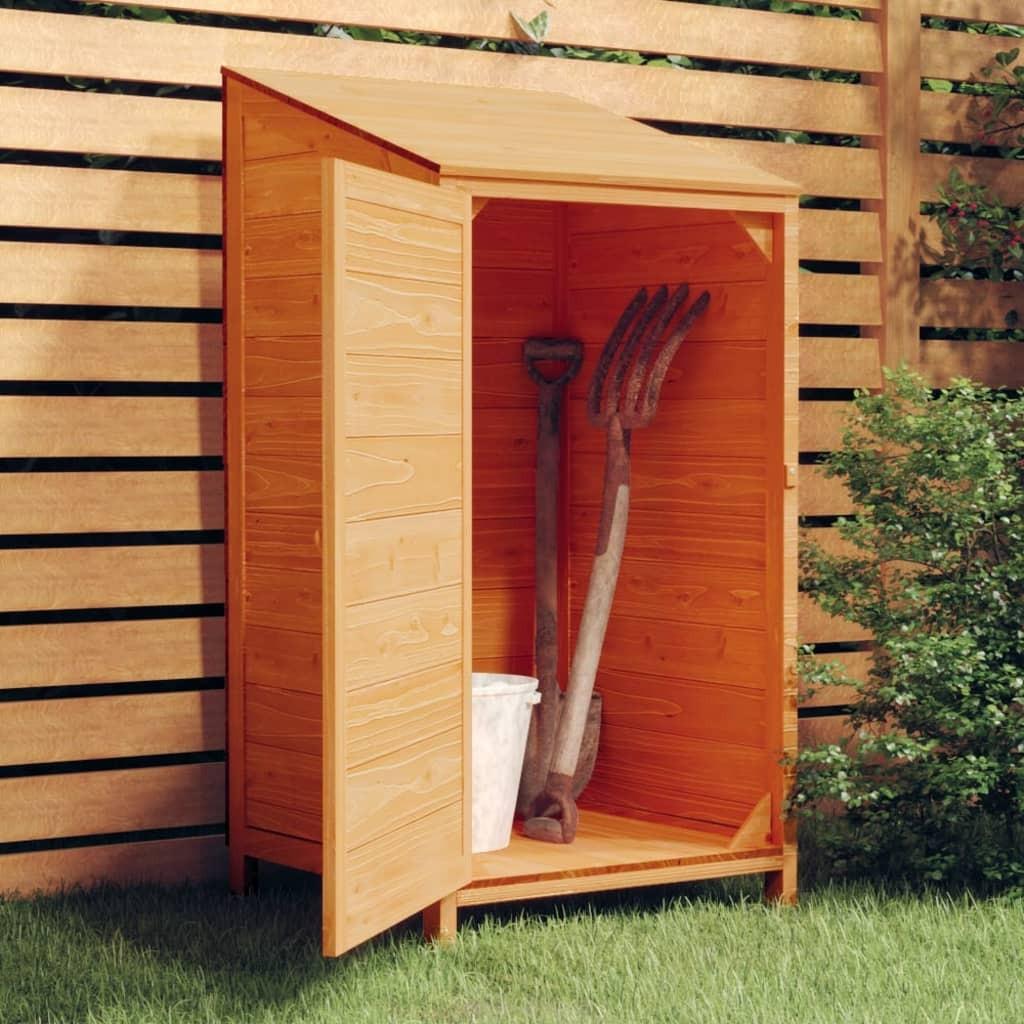 Haveskur 55x52x112 cm massivt fyrretræ brun