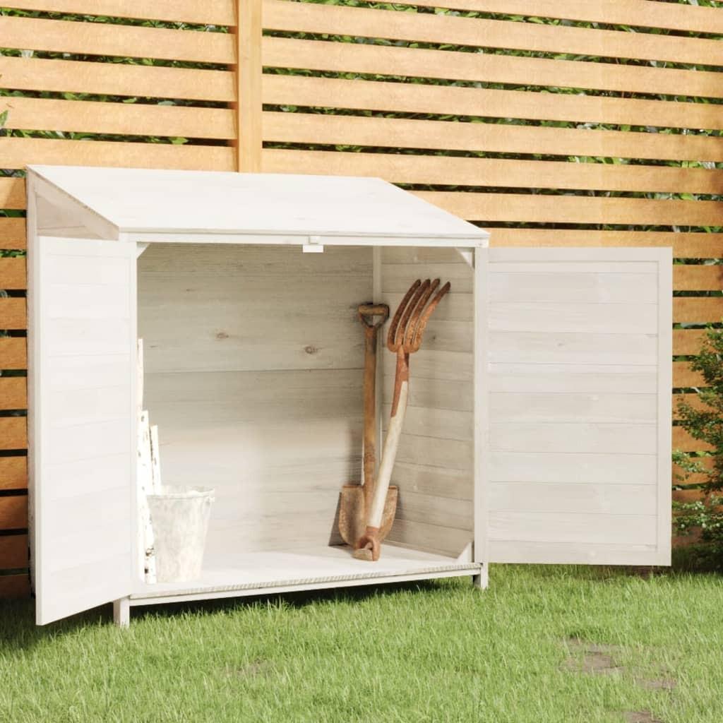 Haveskur 102x52x112 cm massivt fyrretræ hvid