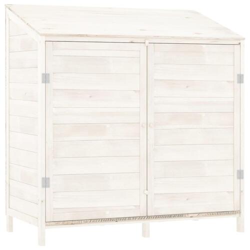 Haveskur 102x52x112 cm massivt fyrretræ hvid