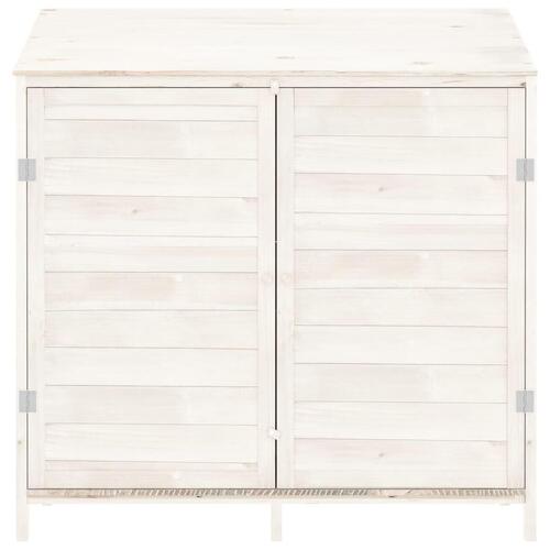 Haveskur 102x52x112 cm massivt fyrretræ hvid