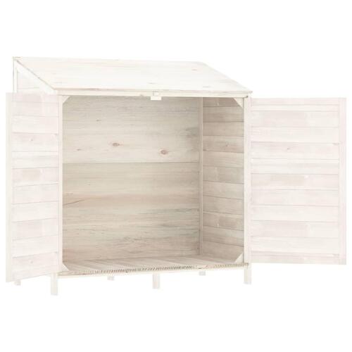Haveskur 102x52x112 cm massivt fyrretræ hvid