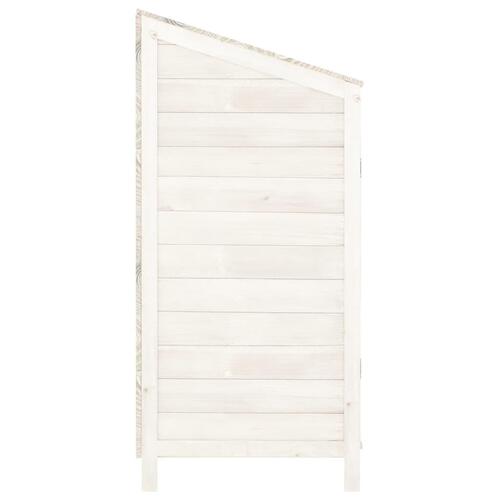 Haveskur 102x52x112 cm massivt fyrretræ hvid