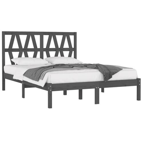 Sengeramme 150x200 cm King Size massivt fyrretræ grå
