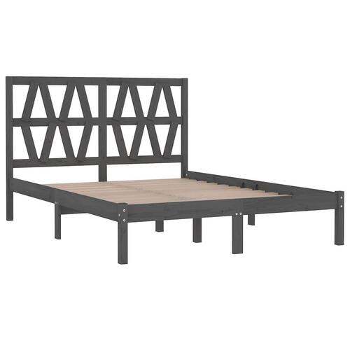 Sengeramme 150x200 cm King Size massivt fyrretræ grå