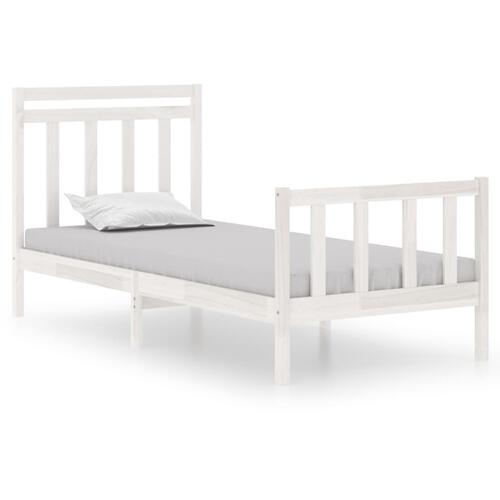 Sengeramme 90x190 cm Single massivt træ hvid