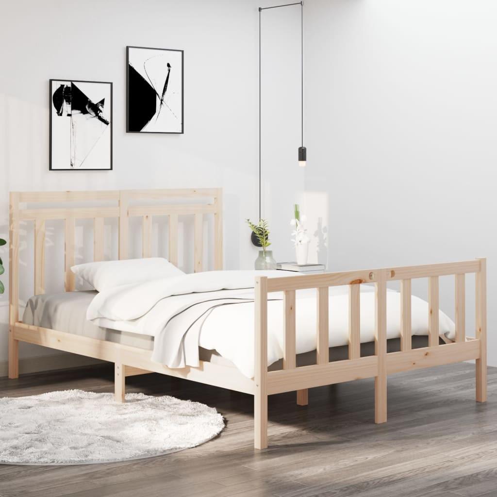 Sengeramme 140x190 cm massivt træ