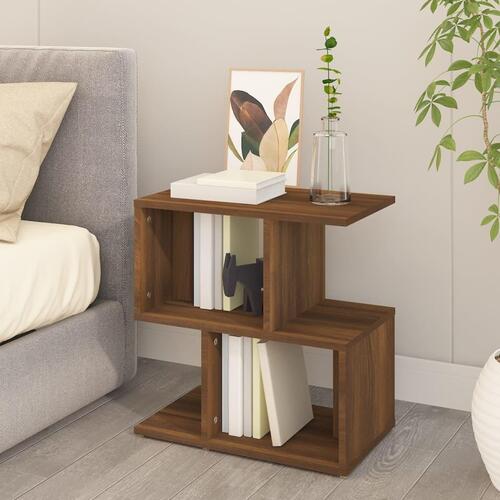 Sengeborde 2 stk. 50x30x51,5 cm konstrueret træ brunt egetræ