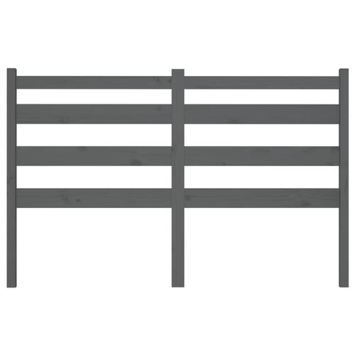 Sengegærde 126x4x100 cm massivt fyrretræ grå